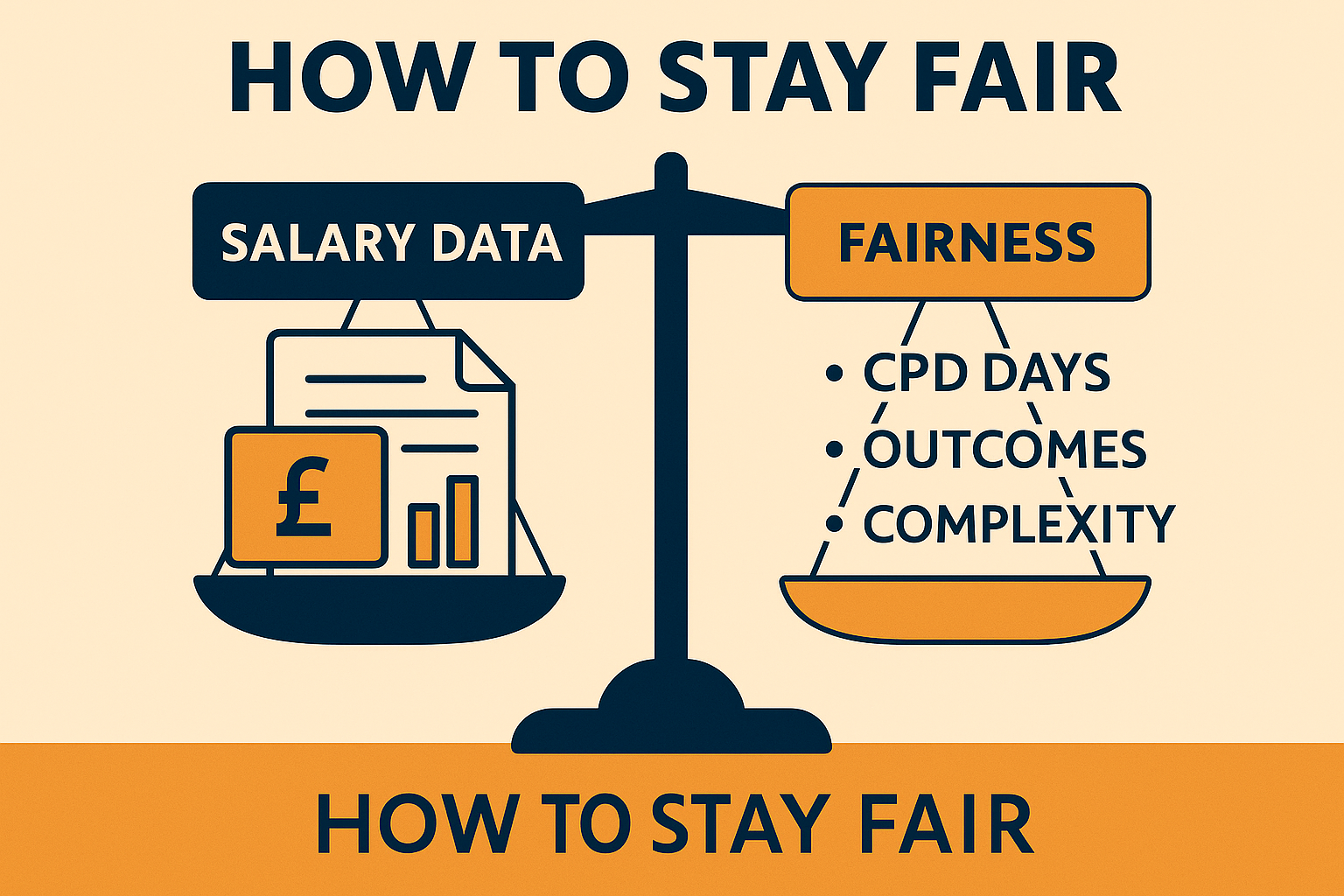 Graphic showing balanced factors used in annual building safety pay reviews