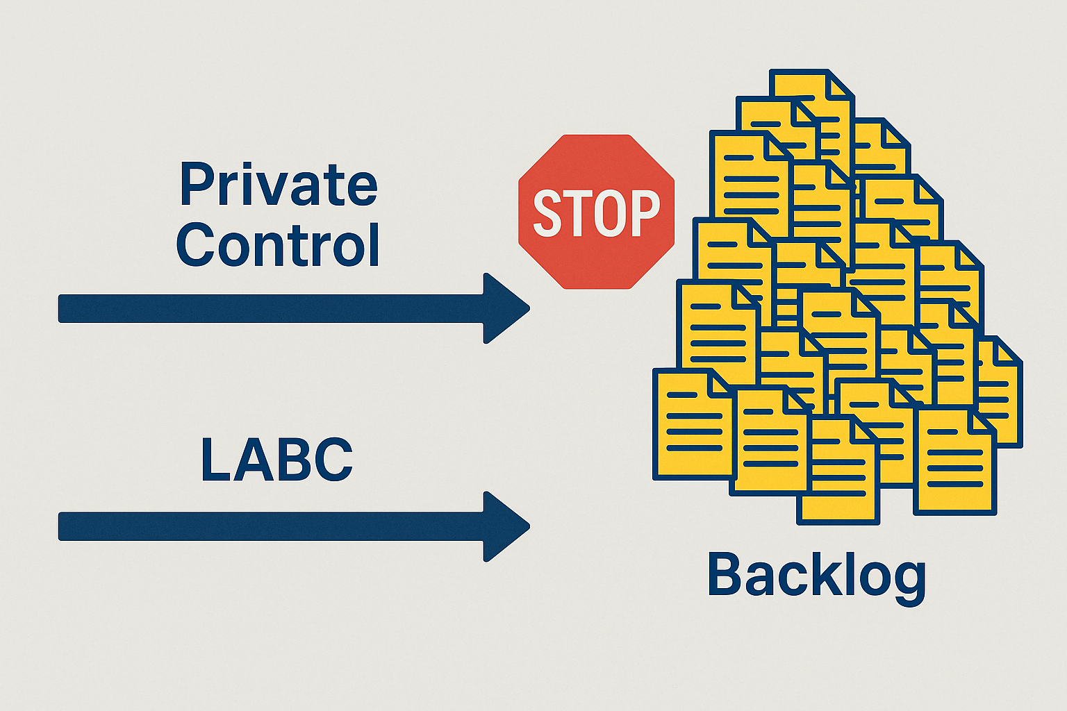Registered Building Inspector collapse backlog diagram