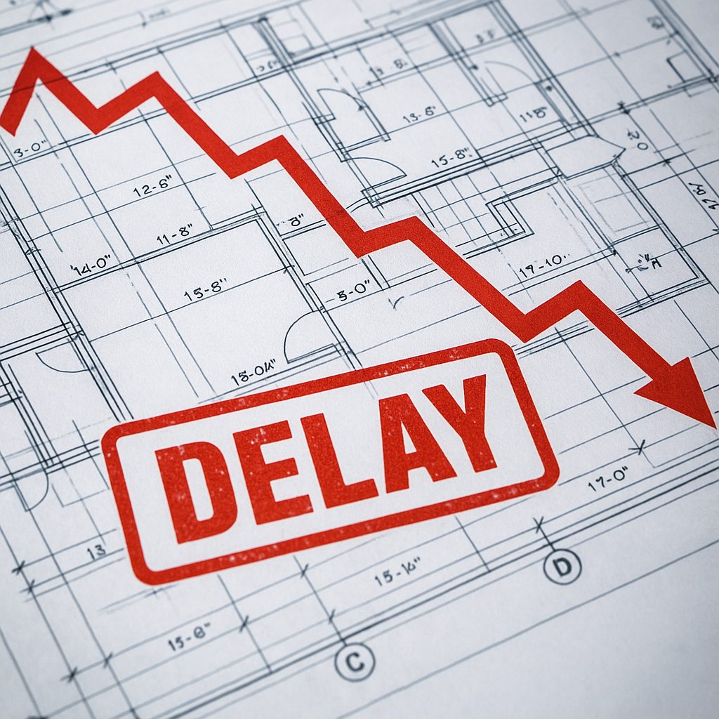construction project delay risk cost impact graph BSR Gateway 2 Approval