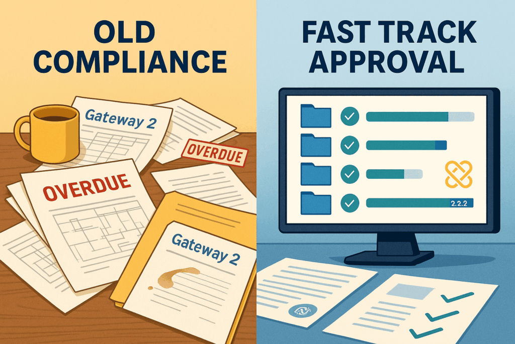 BSR Gateway 2 Approval compliance document organisation vs unorganised files