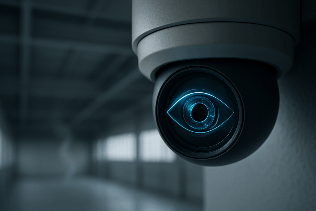Smart Fire Safety AI Security camera with AI computer vision detecting early signs of smoke or fire using advanced analytics.